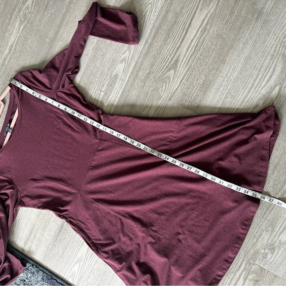Toad & Co Burgundy Long Sleeve Jersey Knit Dress Medium - Picture 10 of 11